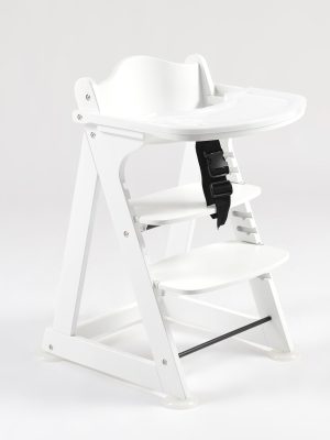 Adjustable Wooden Baby High Chair, Multifunctional Convertible Toddler Feeding Chair for Home