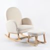 Modern nursery rocking chair side view nursery rocking chair with ottoman for baby room