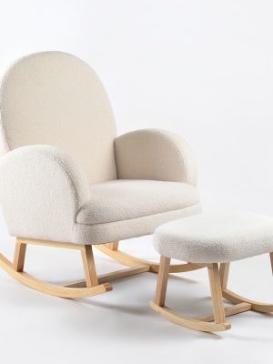 Premium Nursery Rocking Chair & Ottoman Set - Ultimate Comfort for Parent & Baby