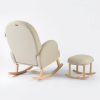 Comfortable upholstered nursery chair design modern nursery rocking chair with footrest