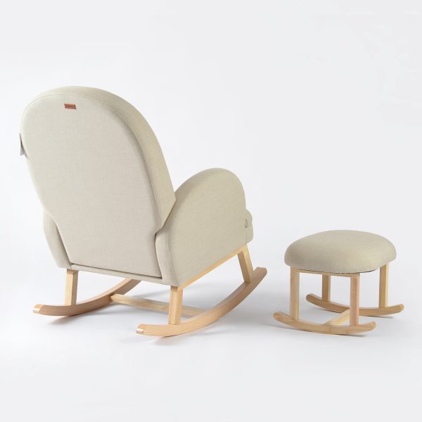 Comfortable upholstered nursery chair design modern nursery rocking chair with footrest