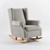 Premium Velvet Wingback Rocking Chair for Nursery