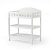 White wooden nursery changing table Wooden baby changing table with storage shelves