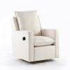 360° Swivel Glider Recliner, Nursery Rocking Chair with Footrest, Upholstered Fabric Reclining Sofa for Living Room, Bedroom