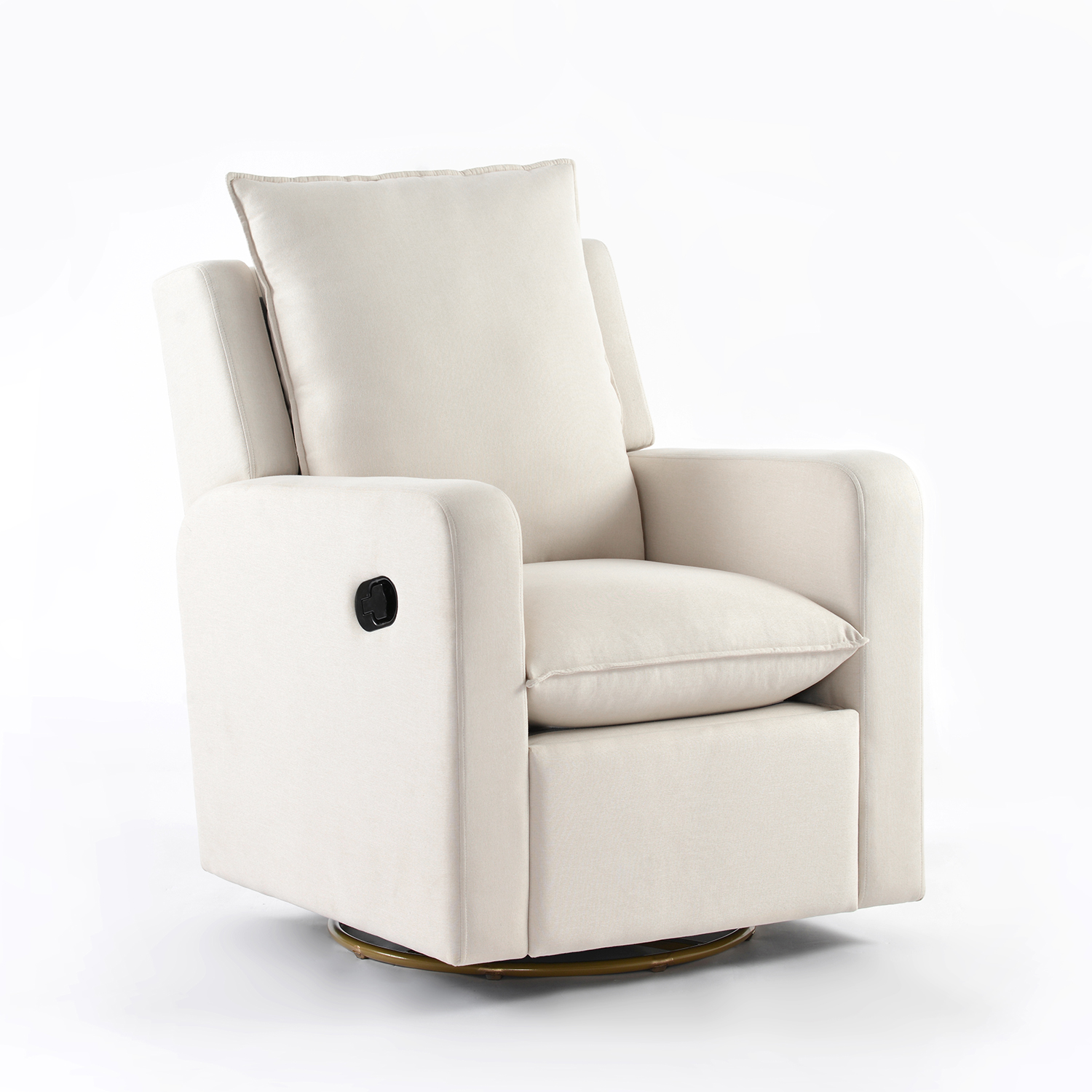 360° Swivel Glider Recliner, Nursery Rocking Chair with Footrest, Upholstered Fabric Reclining Sofa for Living Room, Bedroom