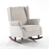 Premium Velvet Wingback Rocking Chair for Nursery
