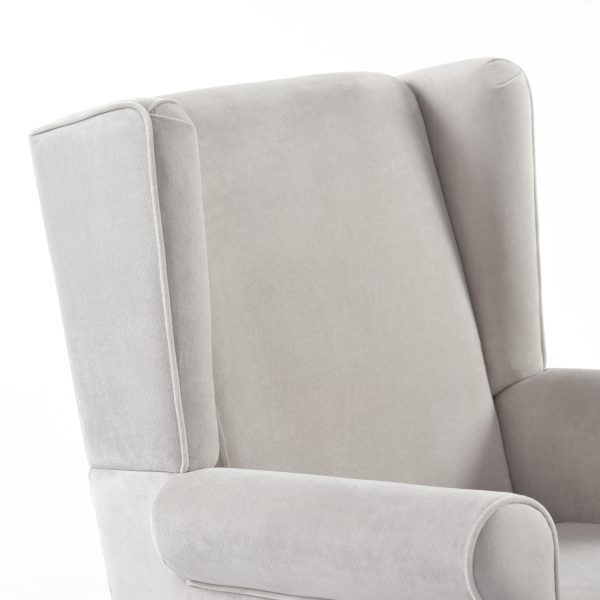 Premium Velvet Wingback Rocking Chair for Nursery