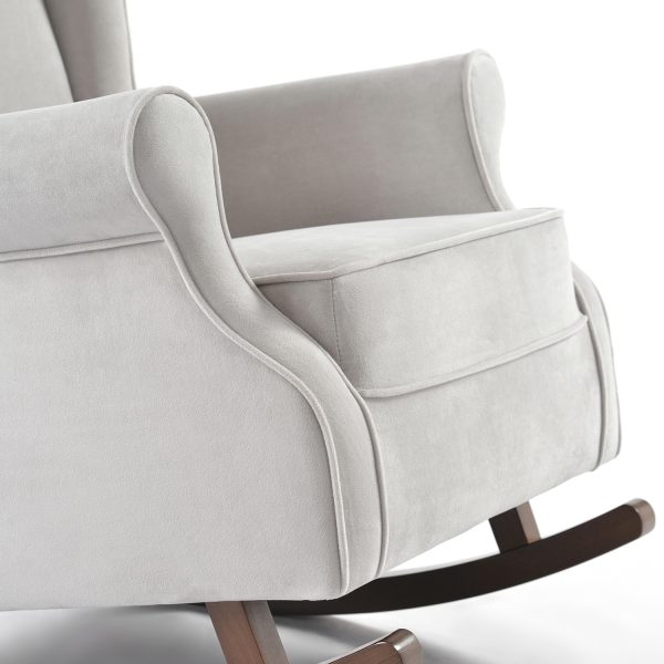 Premium Velvet Wingback Rocking Chair for Nursery