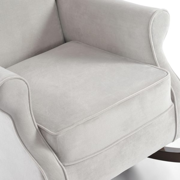 Premium Velvet Wingback Rocking Chair for Nursery