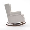 Premium Velvet Wingback Rocking Chair for Nursery