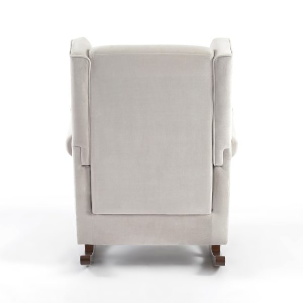 Premium Velvet Wingback Rocking Chair for Nursery