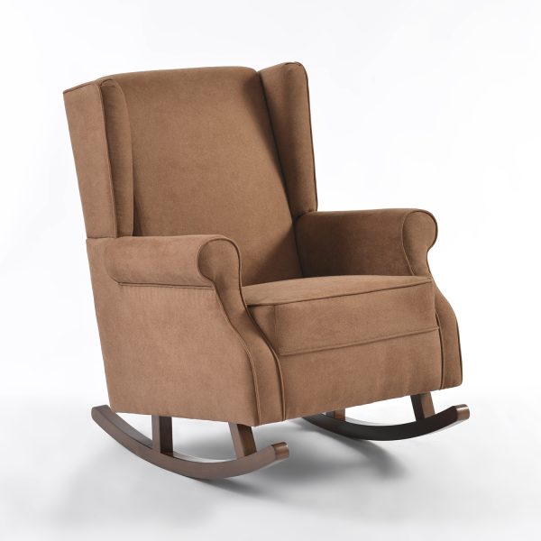 Premium Velvet Wingback Rocking Chair for Nursery