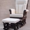 Wooden nursery glider chair with ottoman