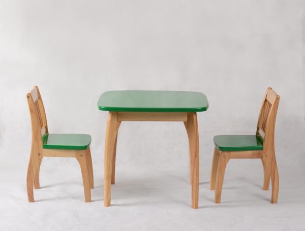 Wooden kids table and chair set for children's room
