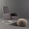 Modern nursery rocking chair with wooden base
