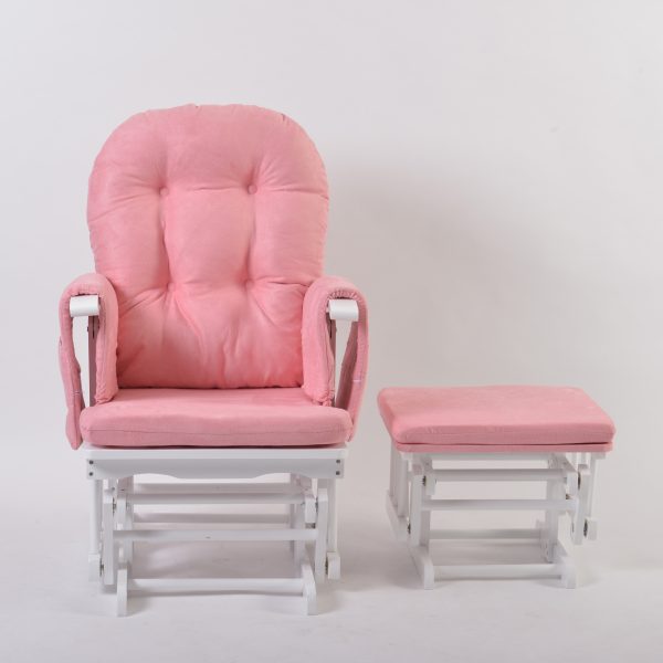 Pink nursery glider chair for baby room