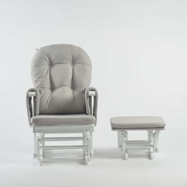 Grey nursery rocking chair with ottoman
