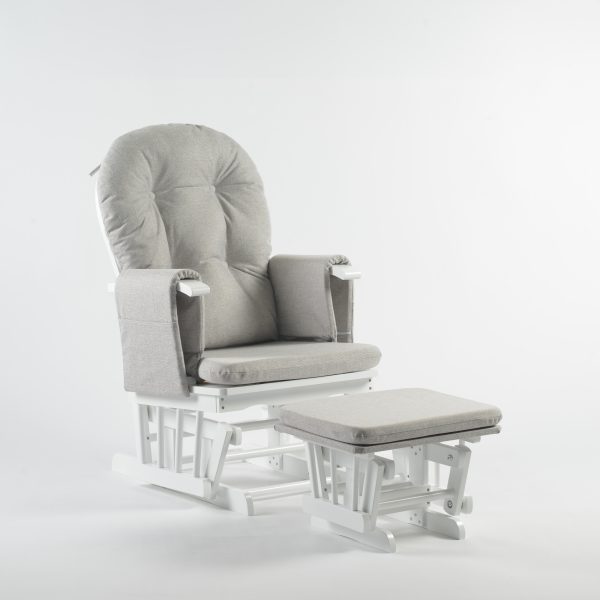 Grey nursery rocking chair with ottoman