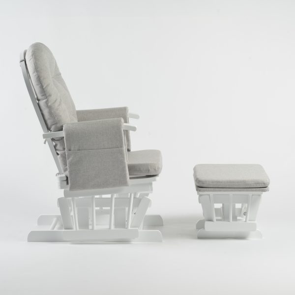 Grey nursery rocking chair with ottoman