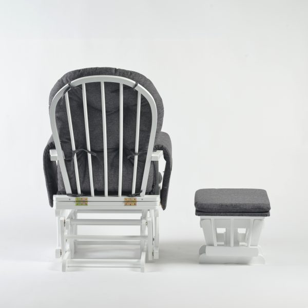 Dark grey nursery rocking chair with ottoman