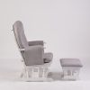 Adjustable Reclining Glider Chair with Ottoman in upright backrest position