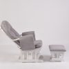 Adjustable Reclining Glider Chair with Ottoman showing deeper backrest recline
