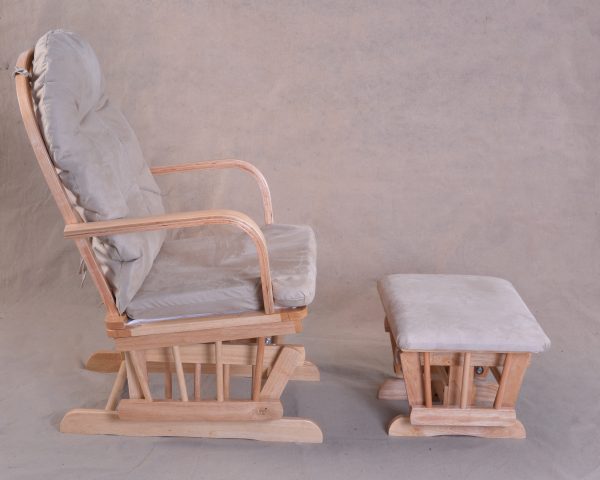 1 Padded Wooden Glider Chair with Ottoman