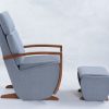 1DSC_0843 Nursery Glider Recliner Chair with Ottoman | Wooden Armrest Baby Feeding Chair