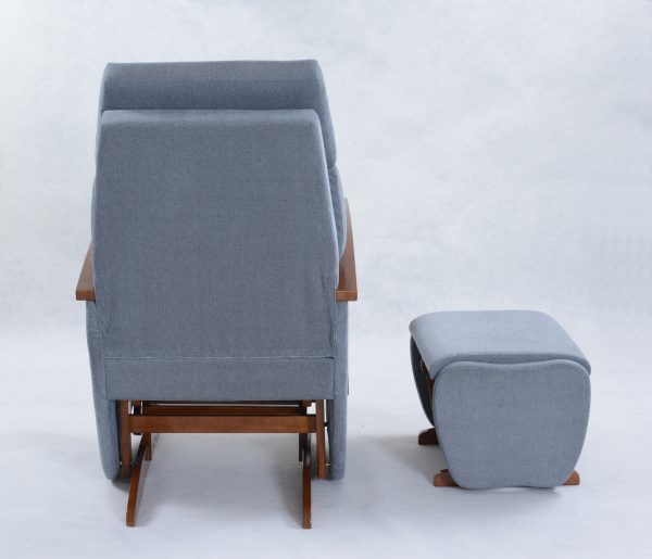 1DSC_0844 Nursery Glider Recliner Chair with Ottoman | Wooden Armrest Baby Feeding Chair