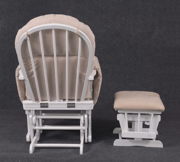 White Nursery Glider Chair with Ottoman