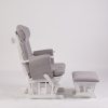 Adjustable Nursery Glider Side View Side view of adjustable nursery glider chair and matching ottoman