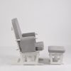 25t (1) Adjustable Back Nursery Glider with Ottoman – Wooden Nursing Chair