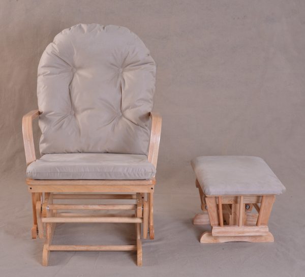 3 Padded Wooden Glider Chair with Ottoman
