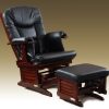 Padded High-Back Wooden Glider Chair with Ottoman