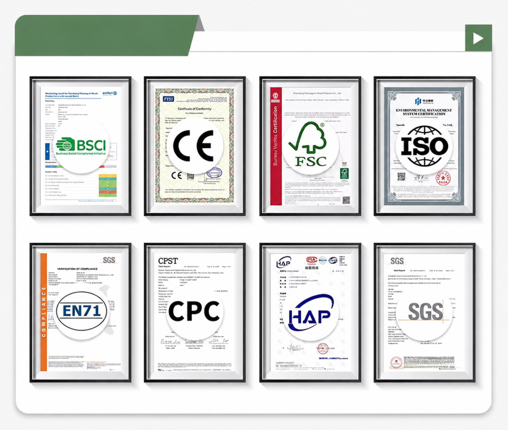 Nursery furniture certifications and product safety test reports