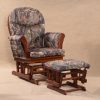 Classic Upholstered Glider Chair Classic upholstered wooden glider chair with matching footstool