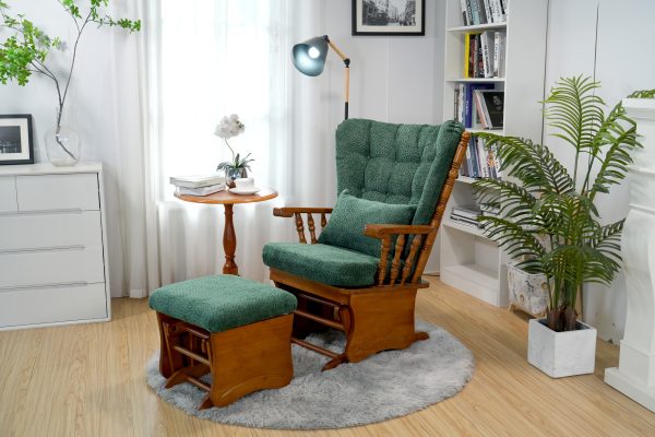 DSC02767 拷贝 Wooden Wingback Nursery Glider Chair with Ottoman