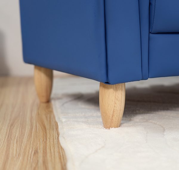 Kids Sofa Padded Armrest Detail Close-up of Kids Sofa showing padded rounded armrest and upholstered seat