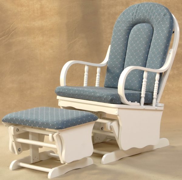 _DSC1357 Custom Wooden Rocking Chair with Ottoman for Nursery Furniture Manufacturer