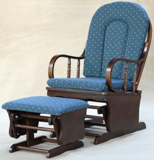 _DSC1366 Custom Wooden Rocking Chair with Ottoman for Nursery Furniture Manufacturer