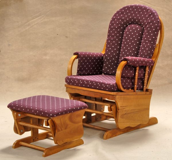 _DSC1407 High Back Wooden Nursery Glider Chair with Ottoman