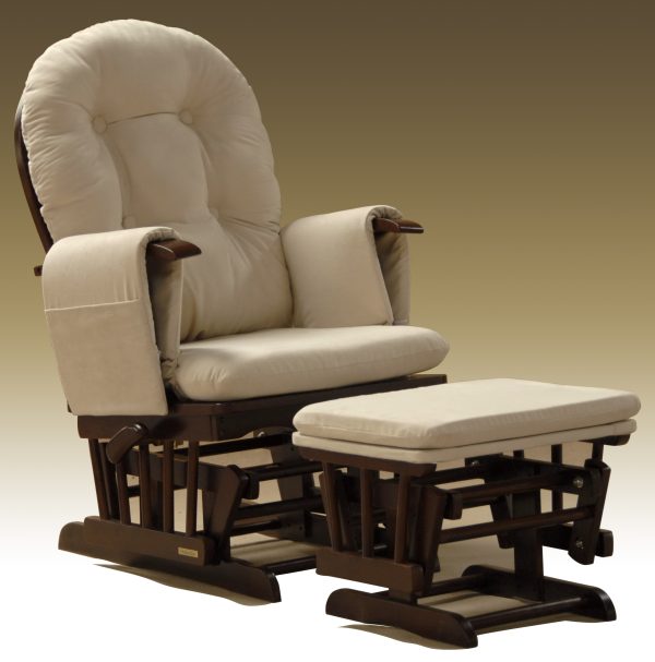 _DSC14121副本 Classic Nursery Glider Rocking Chair with Ottoman | Round Back Baby Feeding Chair