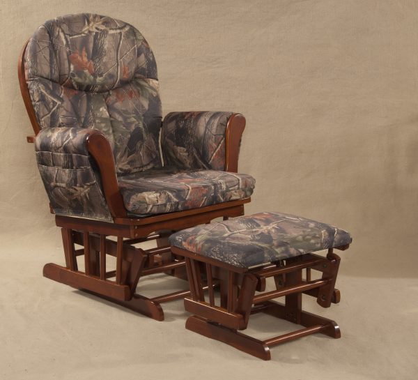 Upholstered Wooden Glider Chair with Ottoman Upholstered wooden glider chair with matching ottoman for nursery furniture