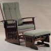 Upholstered Rocking Chair with Ottoman Upholstered rocking chair with wooden frame and ottoman for comfortable nursery seating
