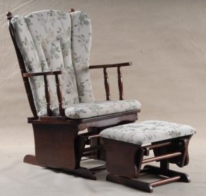 DSC_0034 Floral Wooden Glider Chair with Ottoman for nursery furniture collections