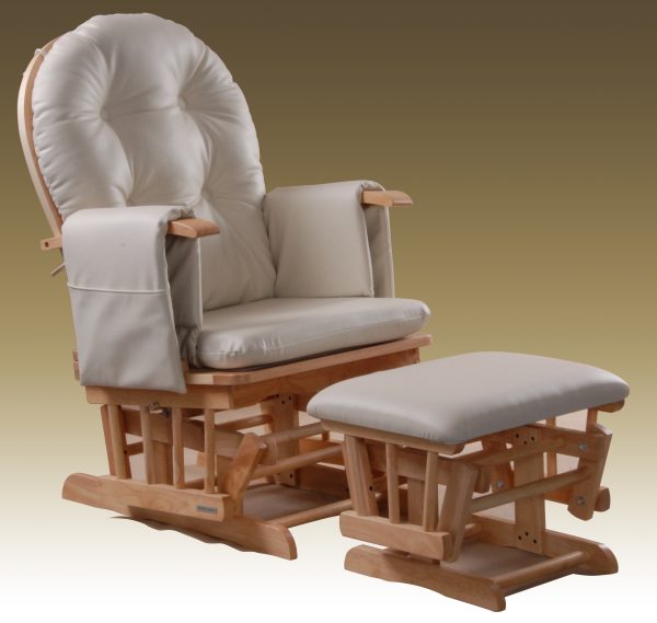 DSC_0090副本 Classic Nursery Glider Rocking Chair with Ottoman | Round Back Baby Feeding Chair