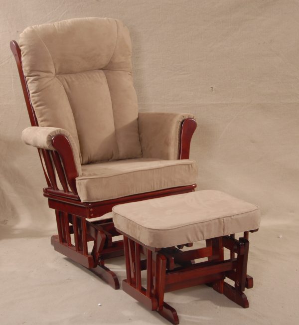 Classic Wooden Glider Chair with Ottoman