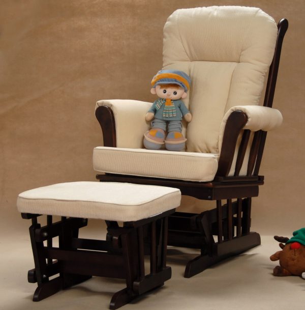 Classic Wooden Glider Chair with Ottoman