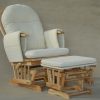 DSC_0196 Classic Nursery Glider Rocking Chair with Ottoman | Round Back Baby Feeding Chair