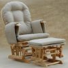 DSC_0200 Classic Nursery Glider Rocking Chair with Ottoman | Round Back Baby Feeding Chair